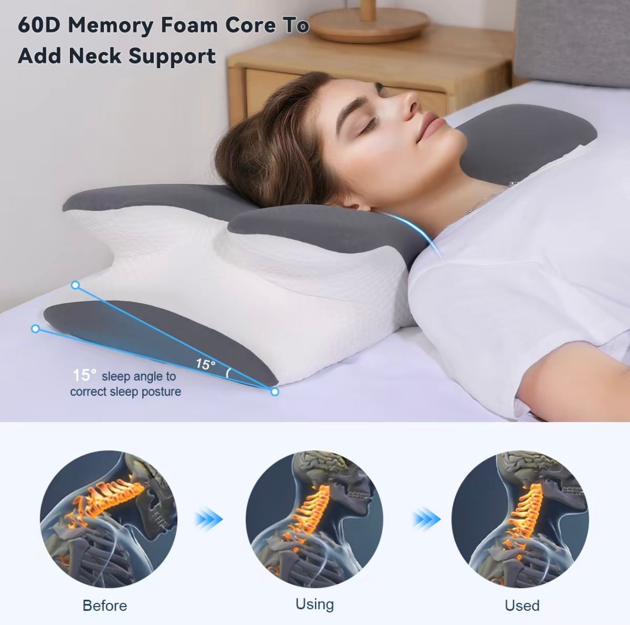 VIPfree Cervical Cooling Ergonomic Pillow